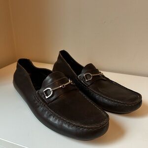 Gucci Women’s Driving Moccasins with Horsebit in Dark Brown Leather